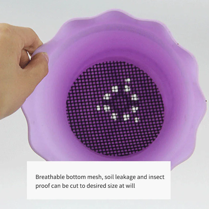 

1 set of black flower pot hole mesh pad to prevent soil loss PE material Durable drainage pad Gardening accessories