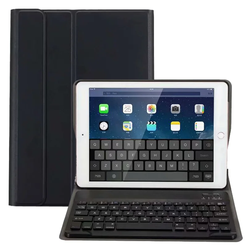 Black 1 3,0 чехол с Bluetooth клавиатурой для iPad 10,2 чехол для Apple iPad 7го поколения A2200 A2198 A2197 русская испанская английская клавиатура - Цвет: Black 1