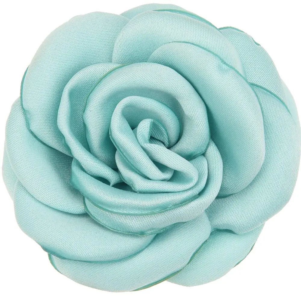 10 шт. атласный цветок 6 см Жареные Цветочные Цветы Camillia DIY Цветы Аксессуары для волос горящий цветок без заколки для волос - Цвет: Mint Green