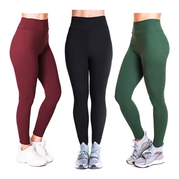 Women High Waist Fitness Leggings Solid Plus Size Gym Sports Yoga Pants Female Elastic Breathable Workout Running Tighs 1