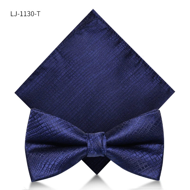 LJ-1130-T Брендовые новые модные мужские галстуки-бабочки Свадебные двойные тканевые клетчатые бабочка с узором Клубные банкетные вечерние галстуки-бабочки с подарочной коробкой - Цвет: LJ-1130-T
