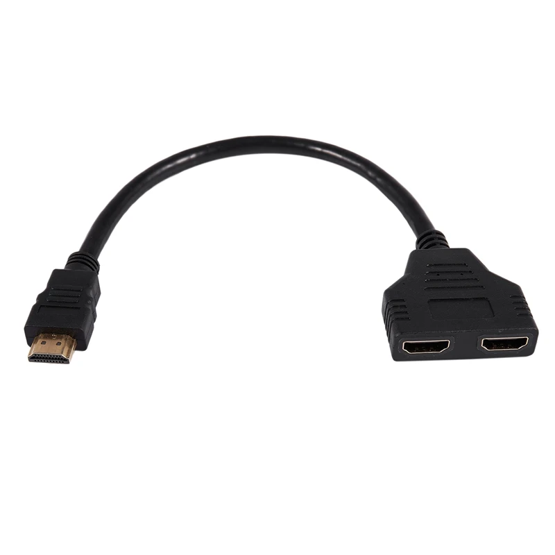 AAAE Top-HDMI 1 до 2 двойной адаптер сигнала перевозчика конвертер кабель для видео ТВ HD tv(черный