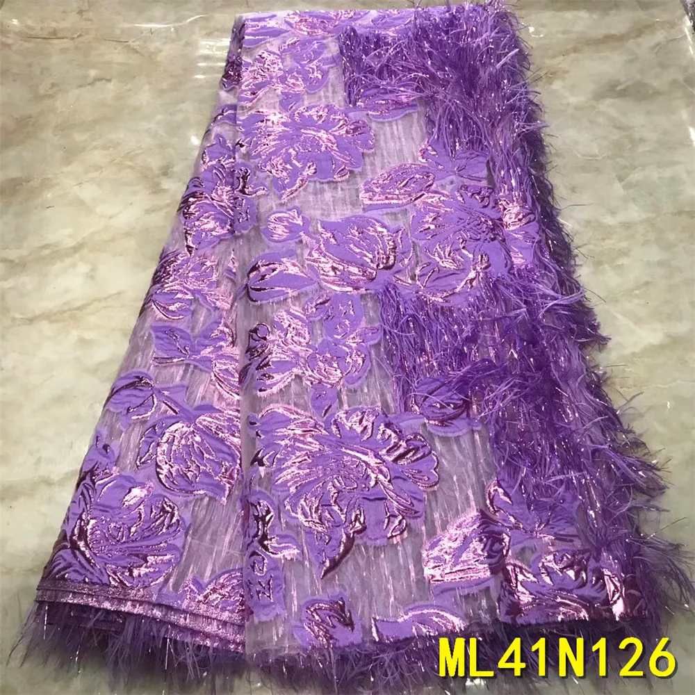 BEAUTIFICAL african mesh lace fabrics tulle tassel french wedding sewing for party ML41N126 | Дом и сад