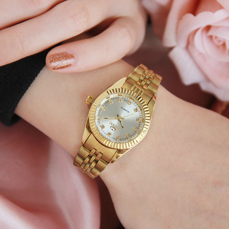 CHENXI Luxury Women Gold Watches Waterproof Casual Golden Dress Rhinestone Female Wristwatch Fashion Retro Lady Clock 004A