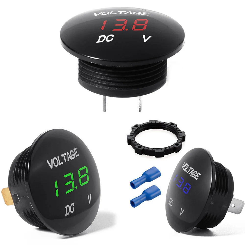 DC 12 V-24 V светодиодный Панель цифровой Напряжение мультиметр Дисплей вольтметр автомобильный Вольтметр для мотоциклов