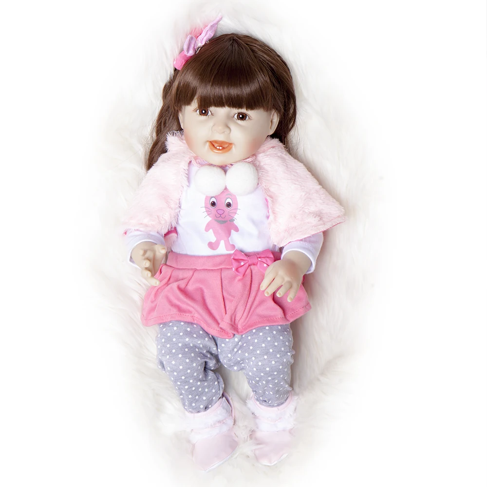 1" 48 см Bebe Reborn Мягкие силиконовые реалистичные игрушки для детей Детские игрушки для волос на все тело кукла гладкая виниловая Кукла Reborn