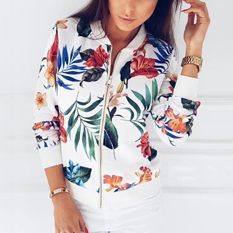 

2019 New Style Hot Selling Women Floral Fashion Autumn Jacket Jacket Short