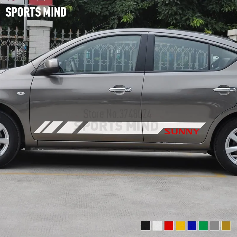 1 пара для Nissan Sunny Nismo, внешние аксессуары для двери автомобиля, боковая полоска, наклейка на автомобиль, Стайлинг автомобиля