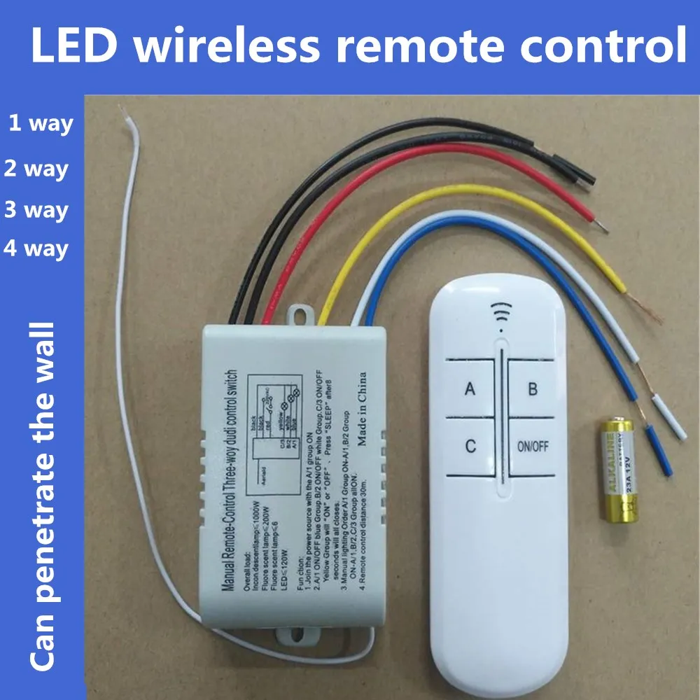 Digital Remote Control Light Switch Wireless ON OFF Remote Control Switch  for Light Bulb Chandelier 220V Wayswireless controller switch 4ways