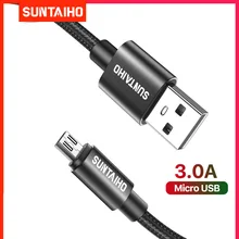 Cable Micro USB de carga rápida para móvil, Cable de datos de 1m, 2m y 3m para Xiaomi Redmi 4X, Samsung S7, S6, J7, PS4