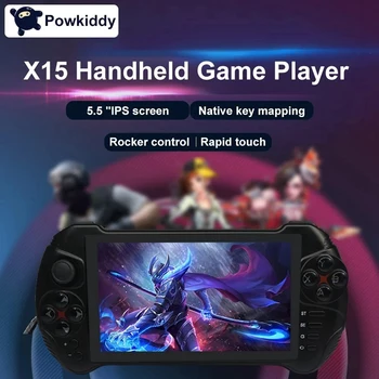 

Powkiddy X15 Android Handheld Game Console WiFi Video Game Player 5.5-Inch Press Sn MTK8163 Quad Core 2G RAM 32G ROM TF Card