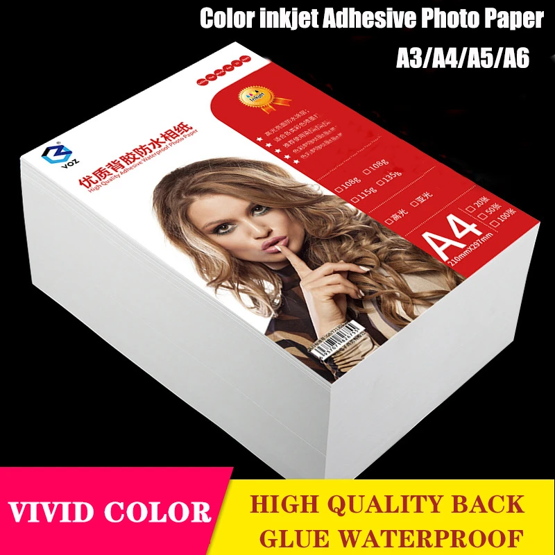 135G/150G Zelfklevend Fotopapier Inkjet Fotopapier A3/A4/A5/A6 Sticker Pasteable Waterdicht Hoogglans Fotopapier|Fotopapier| - AliExpress