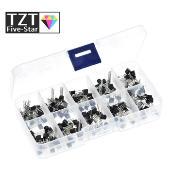 

BC337 BC327 2N2222 2N2907 2N3904 2N3906 S8050 S8550 A1015 C1815 10Values*20pcs=200/set Transistors Box Pack Transistor kit TO-92