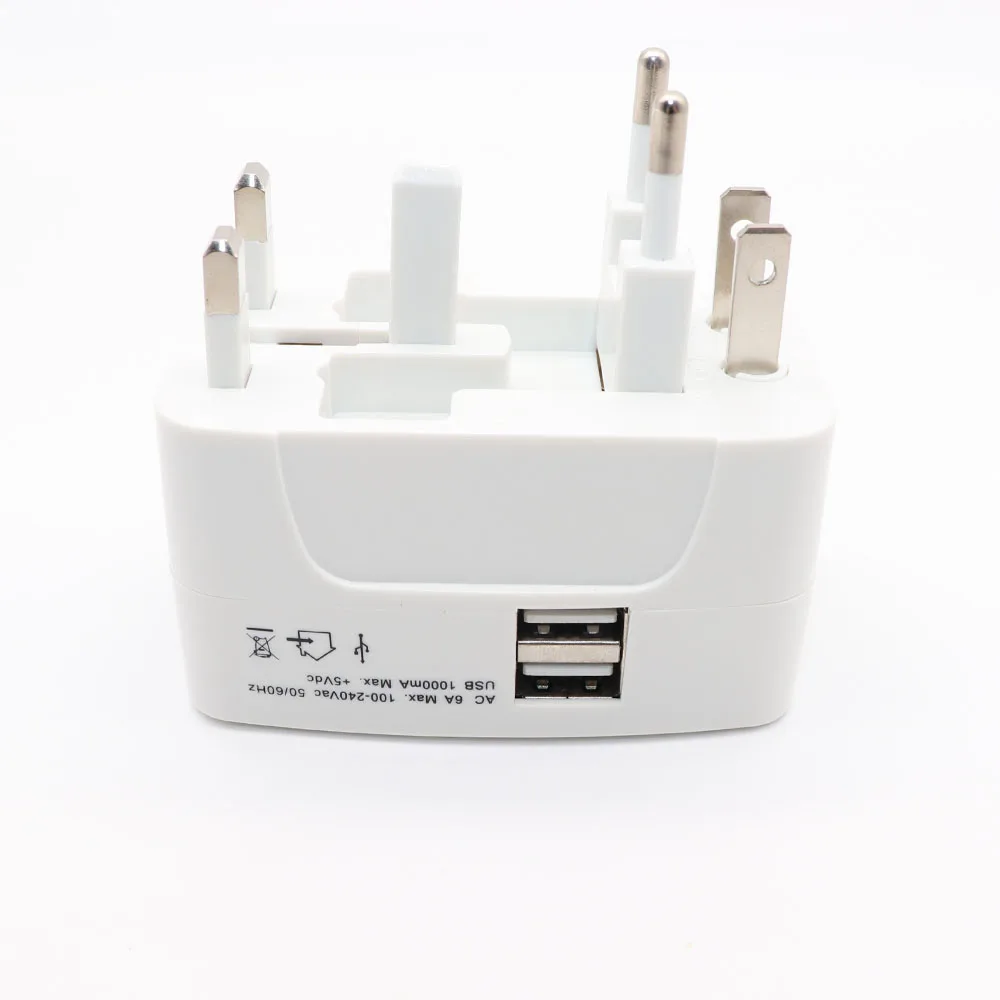 Все в одном Универсальный международный штекер Адаптер 2 USB порт мир Путешествия AC зарядное устройство адаптер с AU US UK евро-конвертер штекер