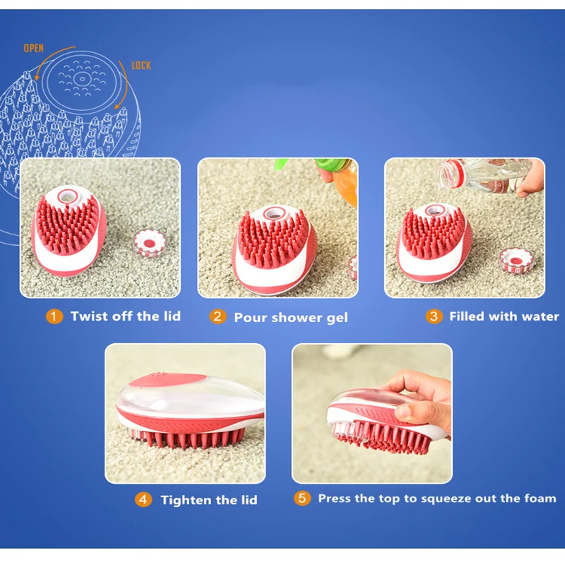 Массажная щетка для собак, расческа для ухода за волосами, щетка для ванны, массажный инструмент для собак, кошек, душ, чистящие щетки, аксессуары для домашних животных