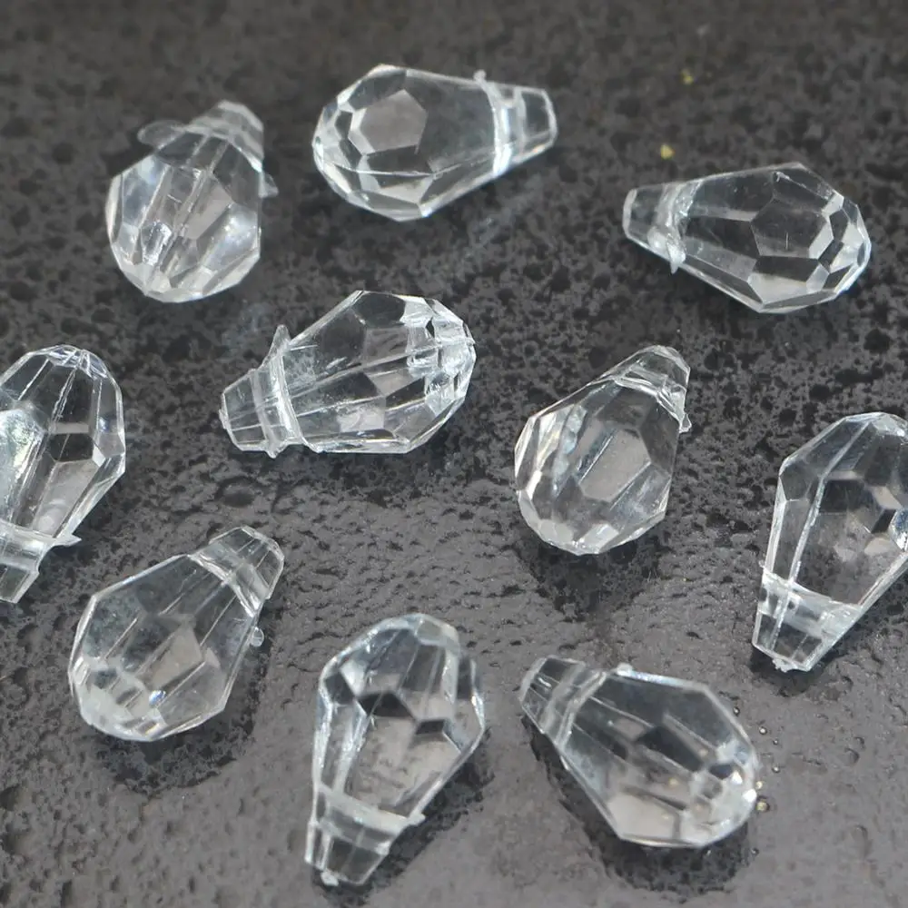 100 прозрачных акриловых граненых каплевидных подвесок Подвески 12X8 мм|faceted