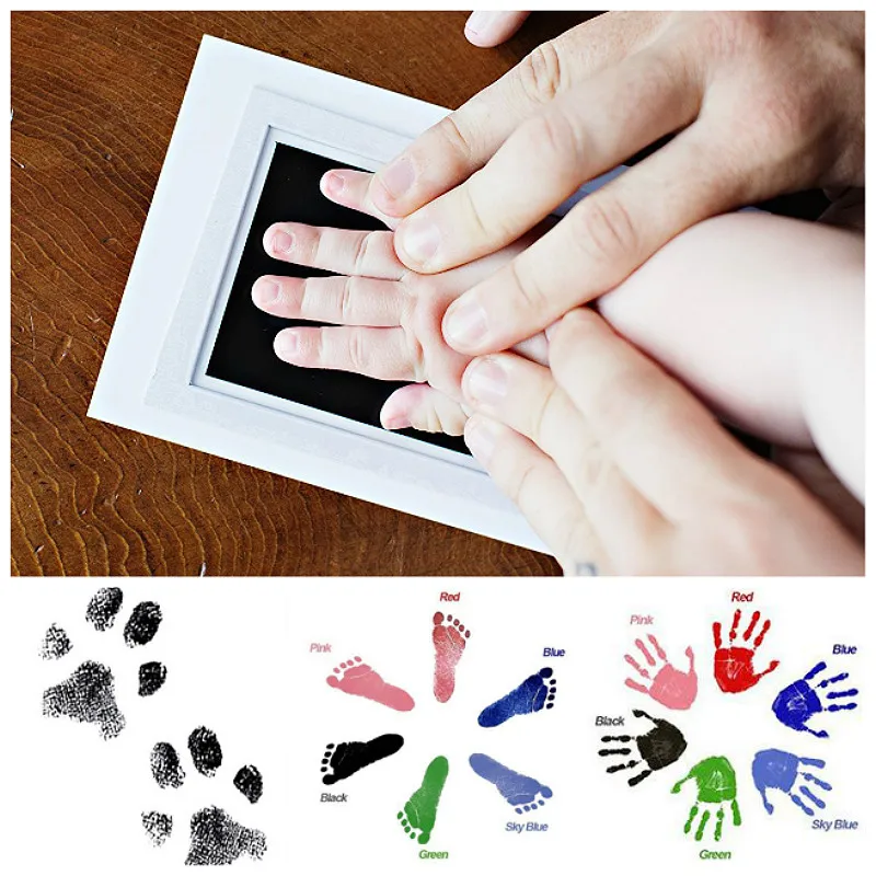 Non-Toxic Baby Inkless Handprint Footprint Kit No Touch Skin Ink