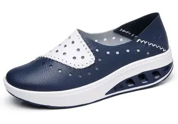 

YEELOCA 2020 Spring Women Genuine Leather Flats Women Platform Sneakers Creepers Cutouts ED241