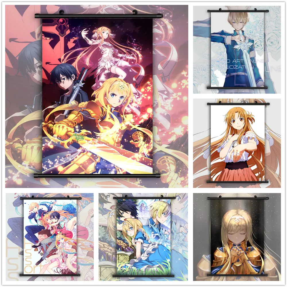 Sword Art Online Alicization Alice Schuberg Asuna Eugeo Anime manga wall Poster Scroll