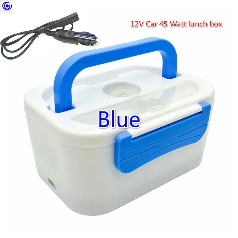 12V Car Bluelunchbox Электрический нагревательный Ланч-бокс для домашнего и автомобильного использования с помощью преобразователя питания 110~ 220 В до 12 В 5А адаптер 60 Вт сигарная вилка в универсальном - Цвет: 12V Car Bluelunchbox