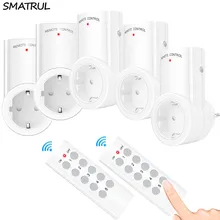 SMATRUL 433 МГц беспроводной пульт дистанционного управления умная розетка настенная программируемая электрическая розетка ЕС Великобритания розетка 220 в 230 В светодиодный светильник