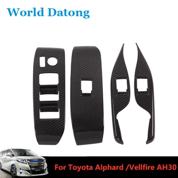 

4Pcs/set Carbon Fiber Style Interior Armrest Cover ABS Trim Decorative Frame for Toyota Alphard / Vellfire AH30 2016-2019