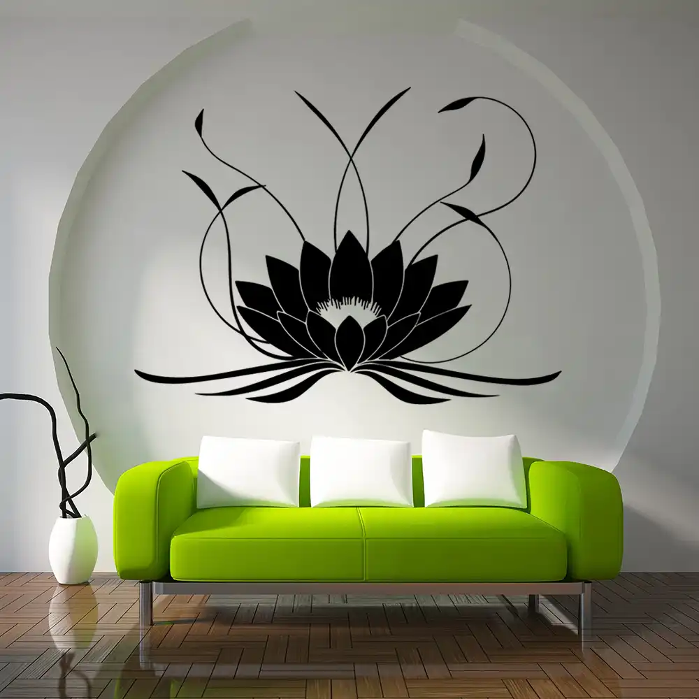 3d Lotus De Mandala Etiqueta De La Pared De Pvc Removible
