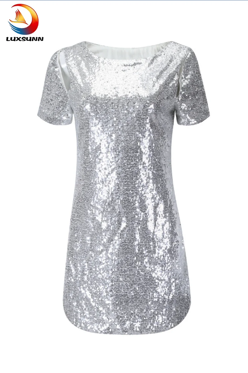 Modis Vestidos Verano 2018 летнее Мини блестящее платье с блестками De Mujer Fiesta Noche Robe Femme