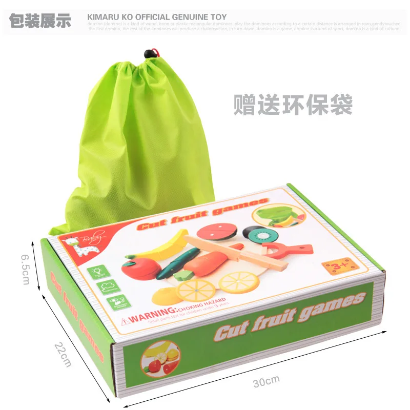 

Solid Wood & Vegetable Magnetic Cutting Boxed Fruit Cutting Slicer Wooden Toys Educational