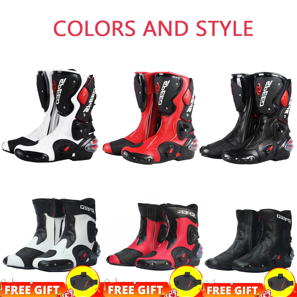 Sebasty Botas de Moto para Hombre Zapatos de Moto de Velocidad de Carreras  Bota de Motocross Hombres Dirt Bike Ciclismo Lanchas,Red-41 : :  Coche y moto