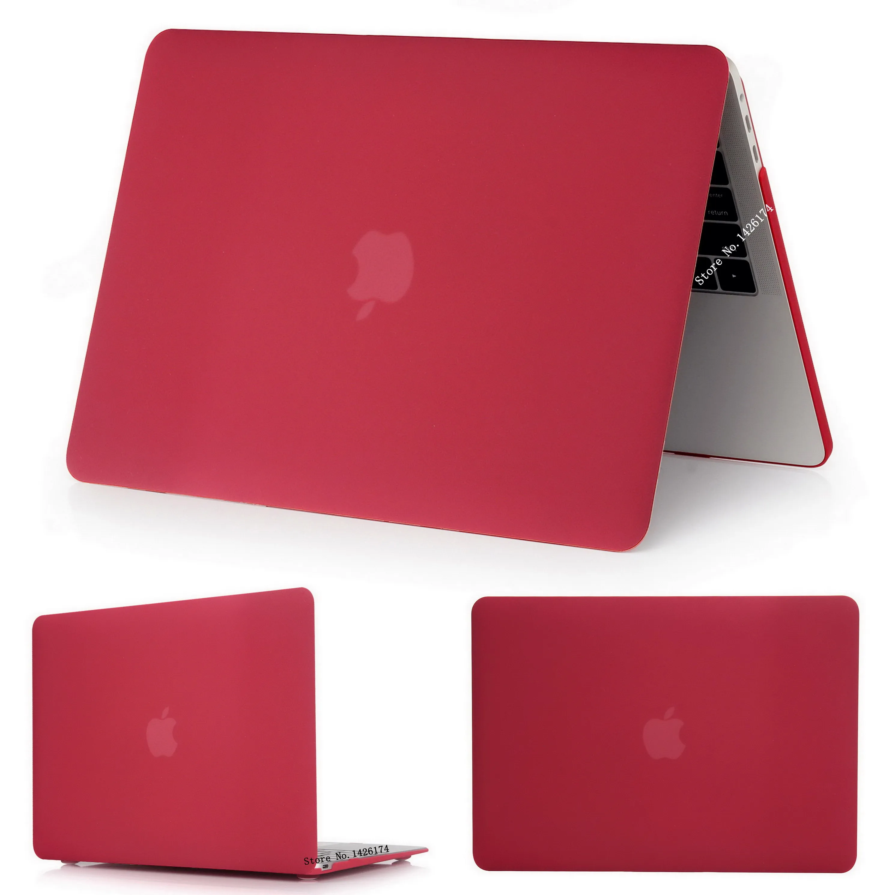 Matte Wine Red Кристальный \ матовый чехол для Apple Macbook Air Pro retina 11 12 13 15 дюймов сумка для ноутбука, для нового Mac book Air Pro 13,3 чехол A1932+ подарок - Цвет: Matte Wine Red