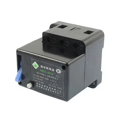 AB62-63/2 AC 220/380V 63A 3 фазы 4 провода 2 полюса утечки на землю выключатель