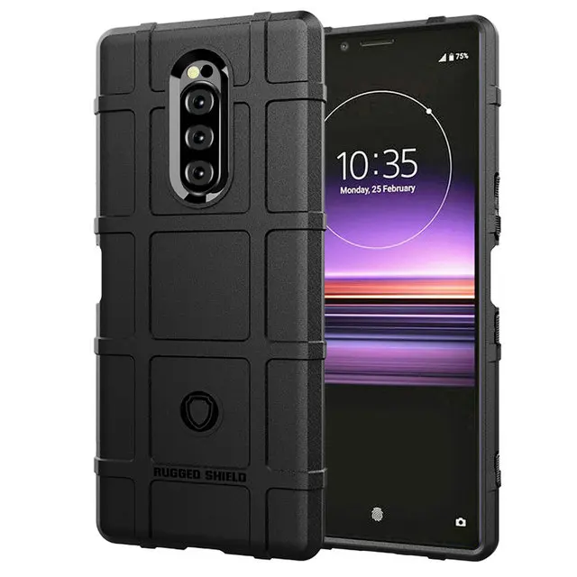 Черный Ударопрочный чехол для sony Xperia1, чехол для sony Xperia 10 Plus, чехол из углеродного волокна для sony Xperia 5, чехол Xperia 1 Xperia10 10 - Цвет: Черный