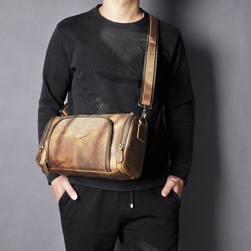 Ceny Moda prawdziwa skóra mężczyzna dorywczo torba tornister skóra bydlęca projekt Crossbody torba na jedno ramię tornister szkolny dla mężczyzn B258