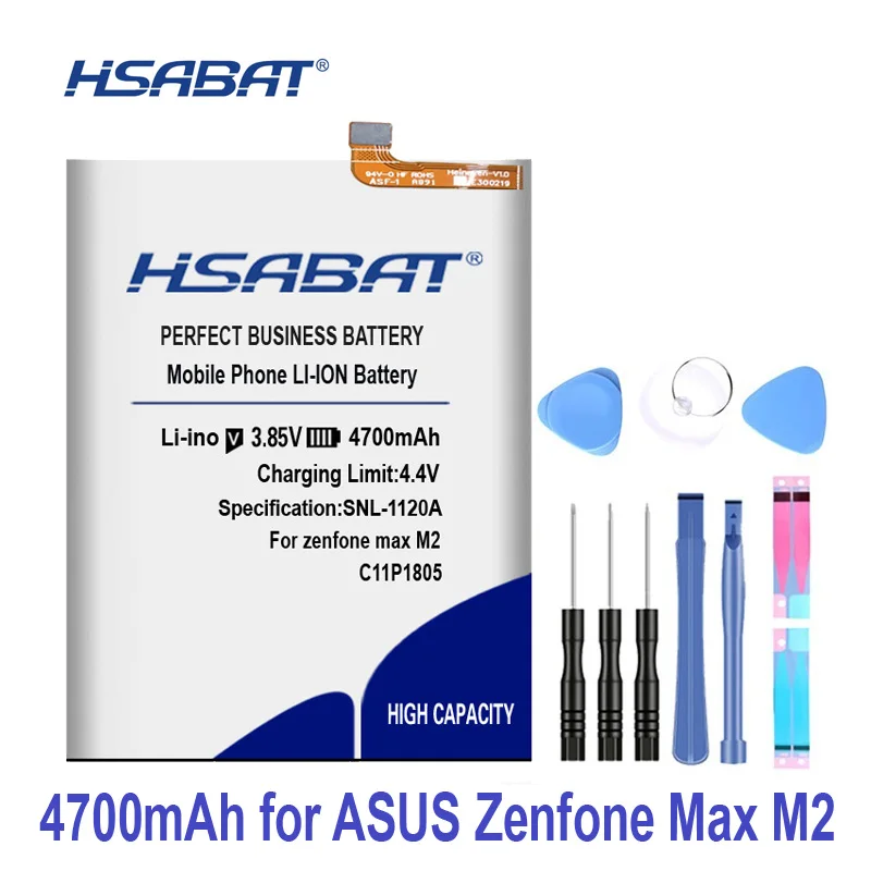 Original HSABAT 4700mAh C11P1805 Battery For ASUS Zenfone Max m2 zb632kl zb633kl