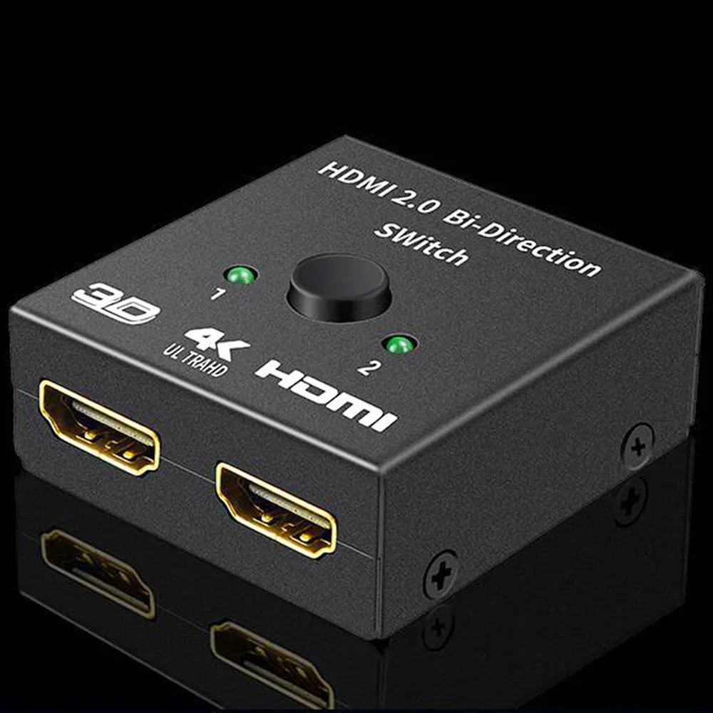 4K HDMI коммутатор 2 порта двунаправленный 1x2/2x1 HDMI разделитель, сплиттер Sup порты Ultra HD 4K 1080P 3D HDR HDCP для PS4 Xbox HDTV