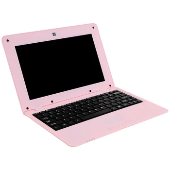 

HD Portable 10.1Inch Quad-Core Android System Without Optical Drive Mini Pink Laptop Netbook(US Plug)