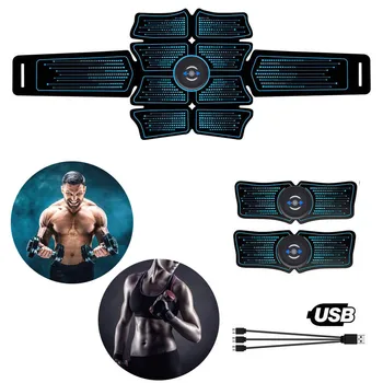 

EMS Abdominal Muscle Trainer Fitness Equipment Exercise Stimulator Device Machine Body Slimming Burning USB Charging Home Gym