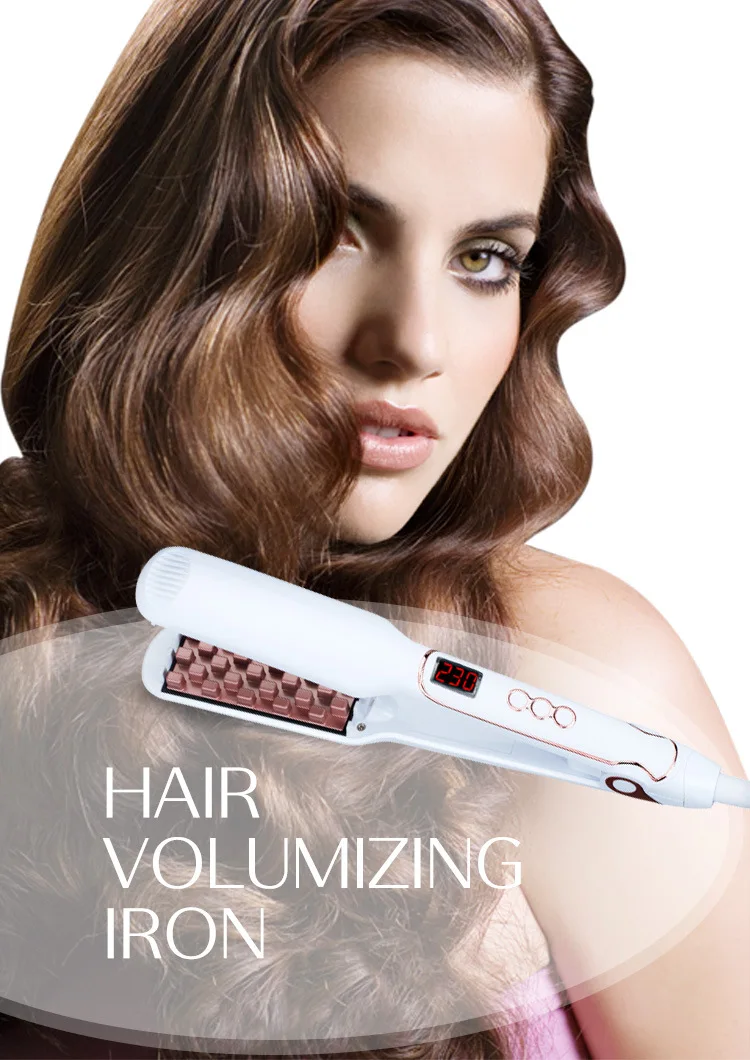 Volumizing do Cabelo Alisador de Cabelo Estilo de Cabelo 2 em 1 Ferro Curling Cerâmica Crimper Ondulado Modelador Liso 3d Fofo Ferramenta 53 23 modelador ferro liso 3d fofo ferramenta estilo de cabelo 53
