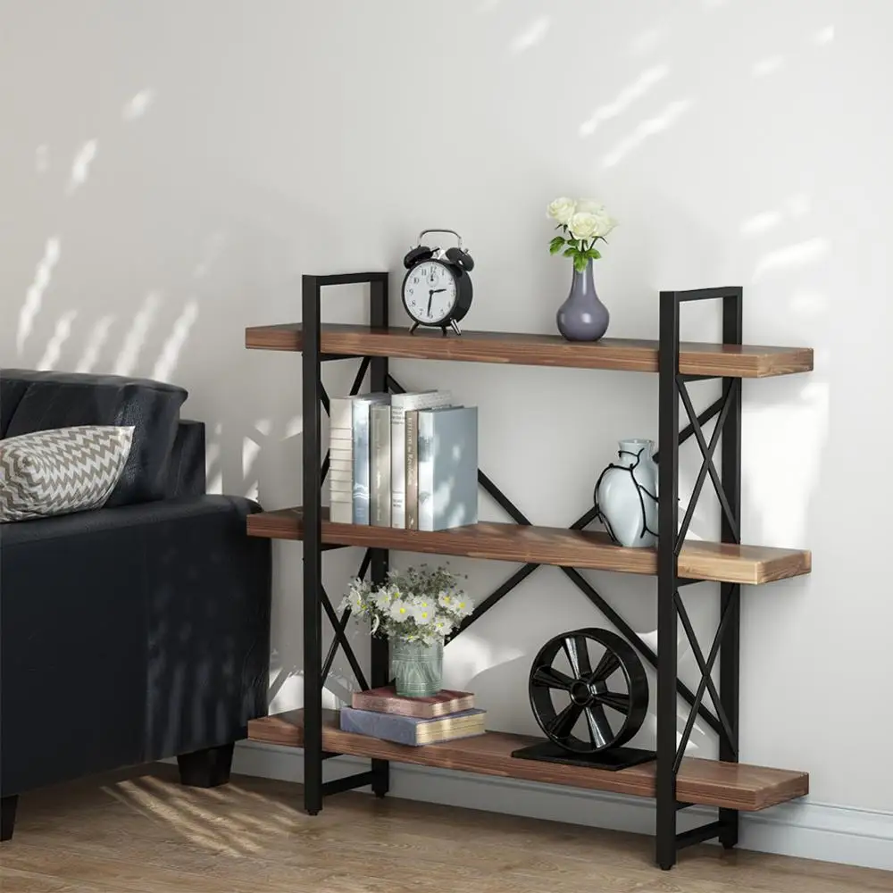 4 Tier Bookcase Shelf Industrial Style Etagere Bookcase Solid Wood Book Shelves Bookcases Aliexpress