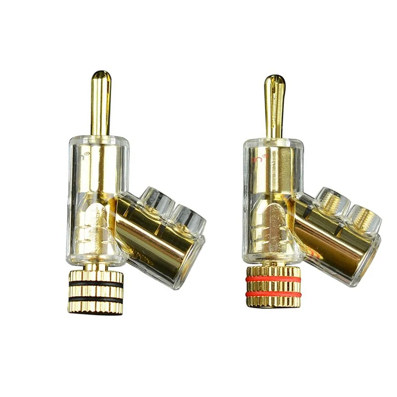 

4pcs pieces High Performance Gold plated Rhodium Plated Banana Lock Plug HiFi Speaker Banana Connectors
