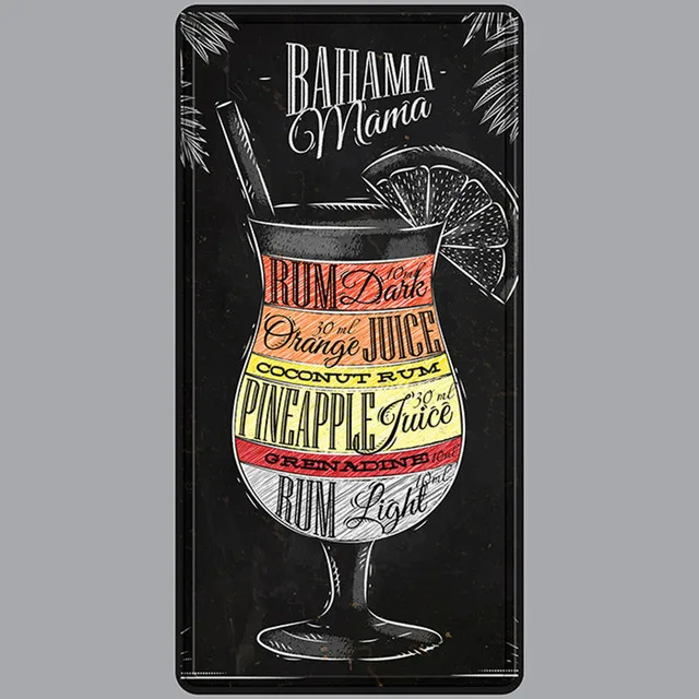 New 3D Tiki Bar Travel Metal Sign Plaque Vintage Metal Tin Sign Home Decor Wall Decor for Living Room  Decorative Metal Poster DU6355