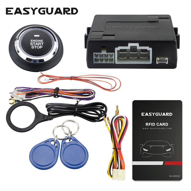 Easyguard RFID car alarm system with transponder immobilizer smart push
