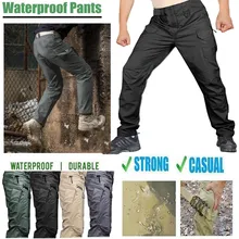 Устойчивые к царапинам водонепроницаемые походные штаны мужские спортивные треккинговые походные брюки-карго водонепроницаемые брюки военные тактические брюки