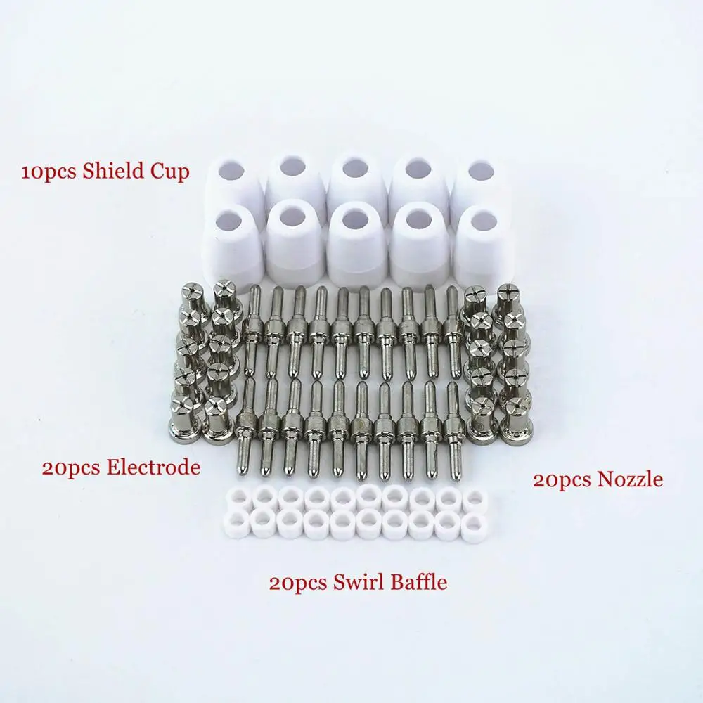 20pcs Set PT-31 Plasma Torch Consumable Electrode Shield Cups Kit Accessories