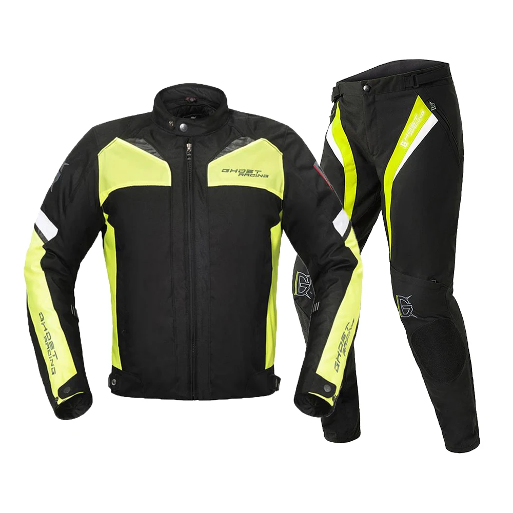 GHOST RACING moto rcycle куртка защитная Экипировка moto rbike мотоциклетная куртка водонепроницаемая ветрозащитная одежда moto rcycle костюмы - Цвет: GR-Y-01 GN Suit