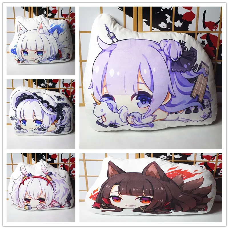 

Azur Lane плюшевая игрушка игра Кага Единорог Laffey прославленных акаджи, каэде, Рисунок кукла подушка Двусторонняя наволочка 42 см для подарка