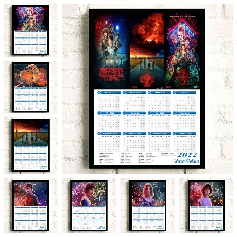 Stranger Things Calendar 2022 Stranger Things Season 3 Posters Wall Stickers Glossy Paper Clear Image 2022  Calendar Poster Home Decoration Tv Show Decoration|Wall Stickers| -  Aliexpress