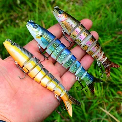 135MM /19G Lure Bait 8 Sections Plastic Bionic Bait  Knotty Fish Sinking Lures Fishing Saltwater Sea Fishing Lure Hard