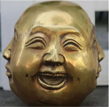 

Choose size Feng Shui copper 4 Face Maitreya Buddha like angry sorrow fun Buddha head Home accessories Craftsmanship Decoration
